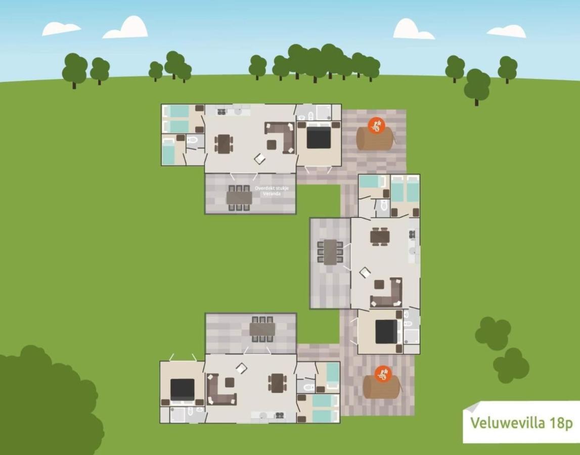18 Persoons Veluwe Villa Voorthuizen Exterior foto
